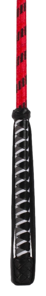 Cravache cuir et nylon Neon Stick 72cm Noir-Rouge