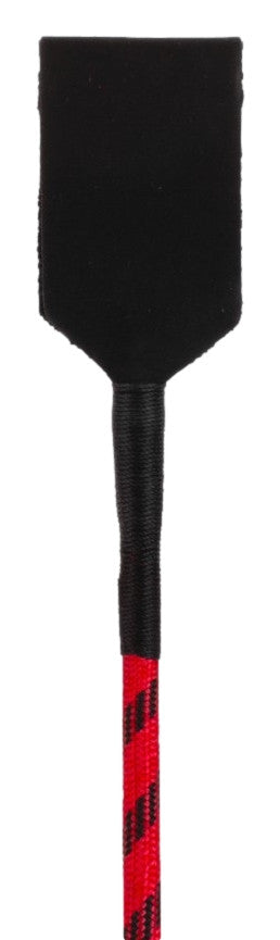 Cravache cuir et nylon Neon Stick 72cm Noir-Rouge