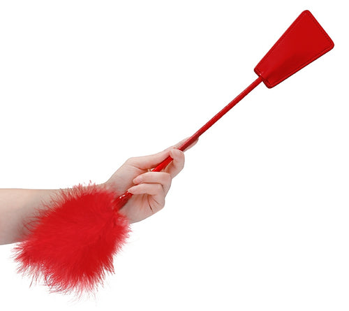 Cravache et Plumeau Ouch 43cm Rouge