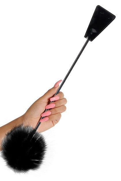 Cravache Feather Crop Noire 50 cm