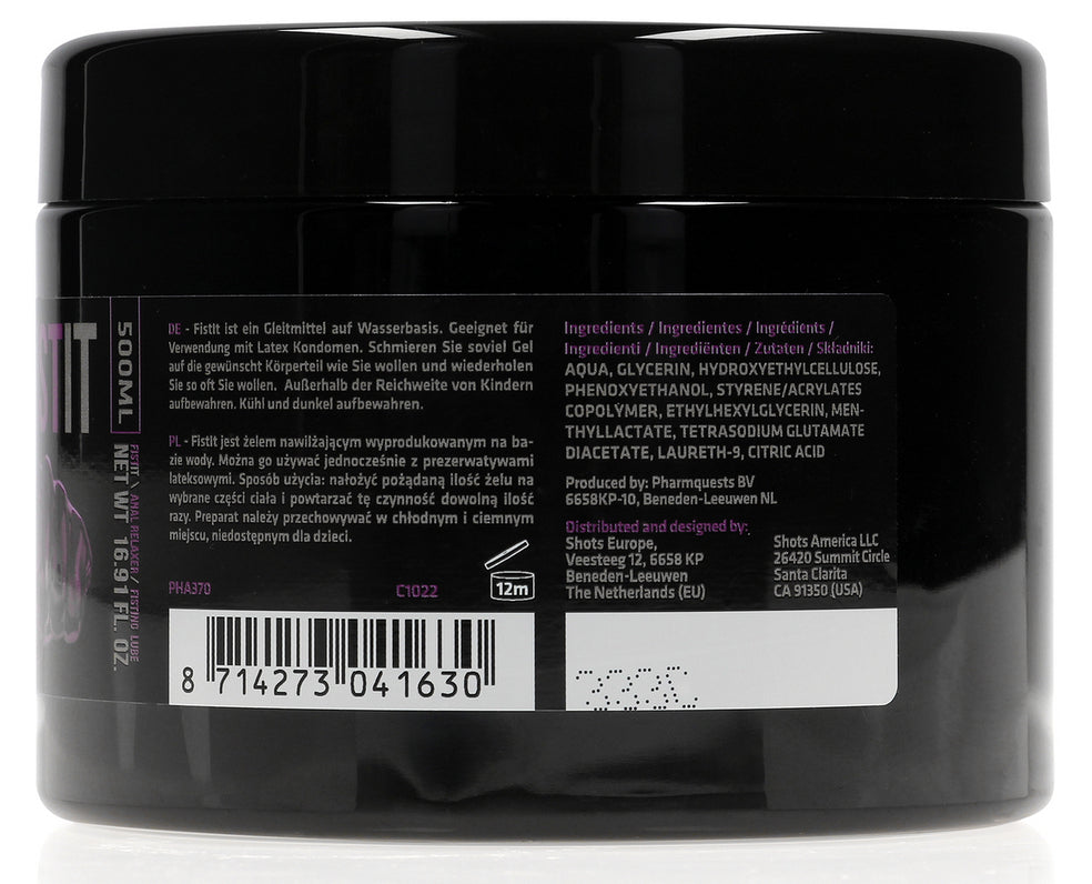 Crème relaxante Anal Relaxer 500 ml - Pot noir