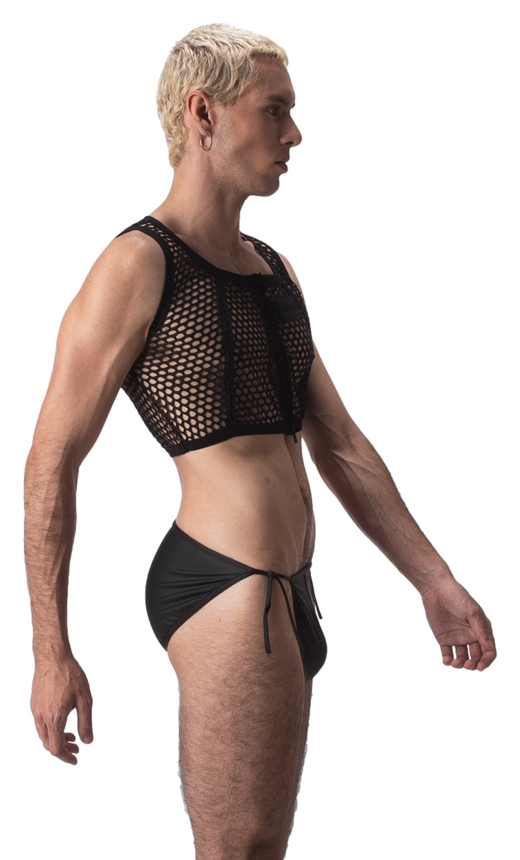 Crop Top Filet Many Noir