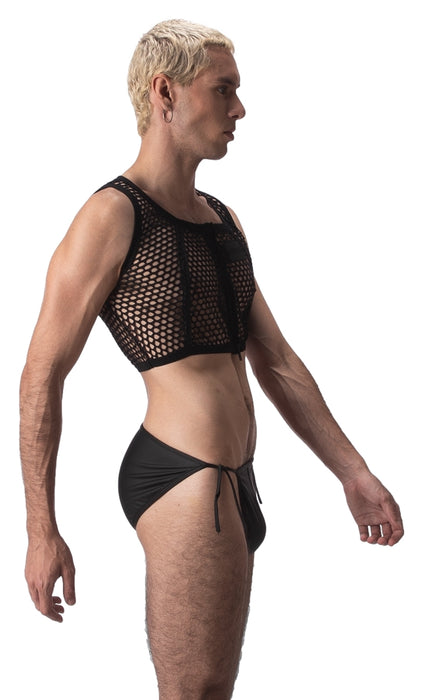 Crop Top Filet Many Noir