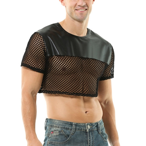 Crop Top Net N fetish Noir