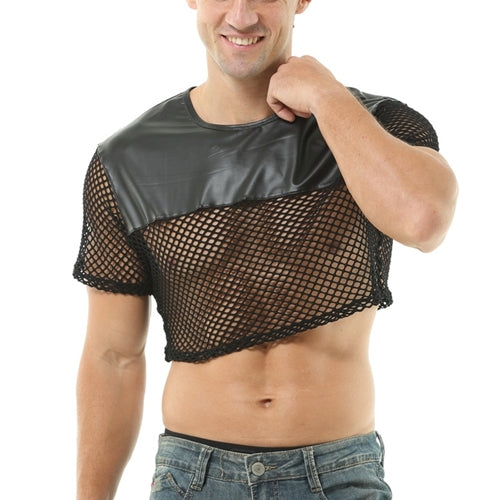 Crop Top Net N fetish Noir