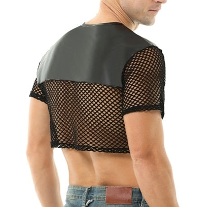 Crop Top Net N fetish Noir