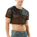 Crop Top Net N fetish Noir