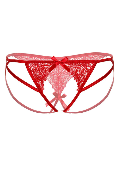 Culotte ouverte Strappy Naomi rouge