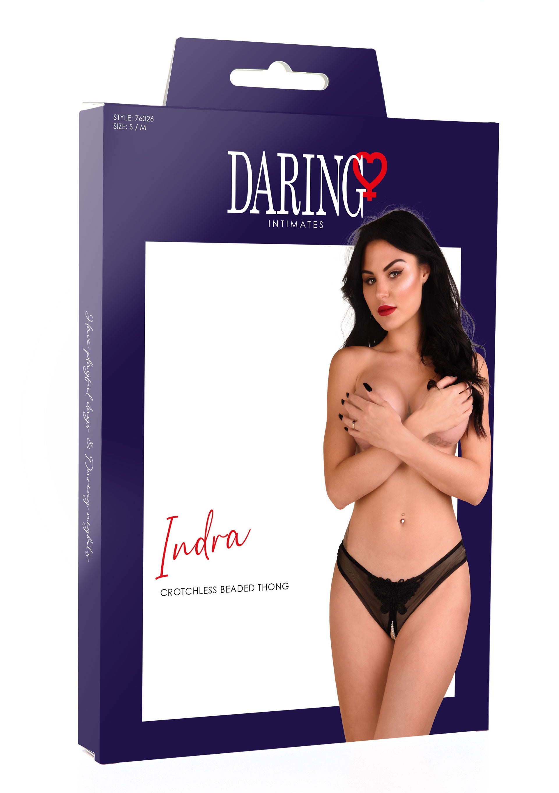Culotte sexy avec perles Indra Noire