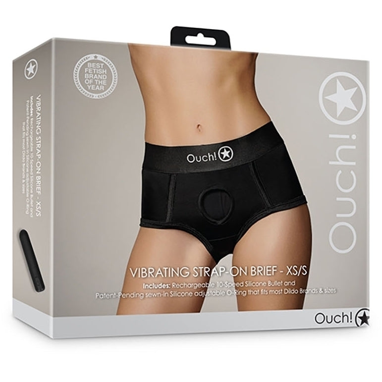 Culotte vibrante Strap-On Brief Noire