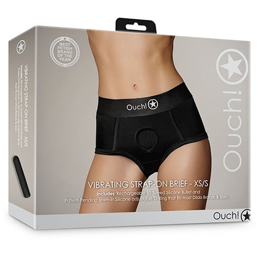 Culotte vibrante Strap-On Brief Noire