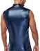 Débardeur avec zip Top Andio Bleu métallisé