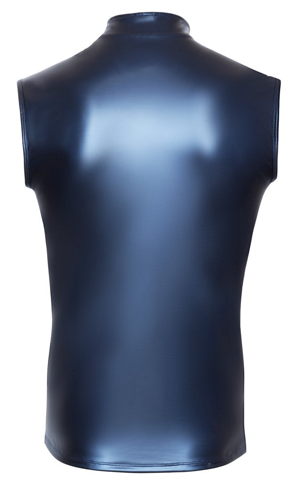 Débardeur avec zip Top Andio Bleu métallisé
