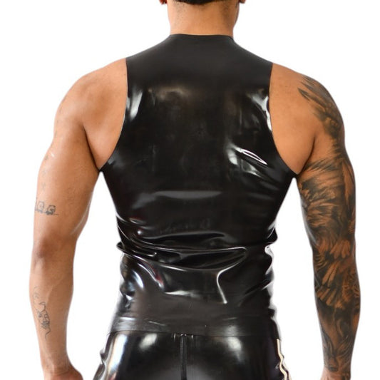 Débardeur en latex Xrub avec zip Noir-Blanc