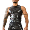 Débardeur en latex Xrub avec zip Noir-Blanc
