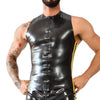 Débardeur en latex Xrub avec Zip Noir-Jaune