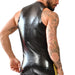 Débardeur en latex Xrub avec Zip Noir-Jaune