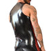 Débardeur en latex Xrub avec Zip Noir-Rouge