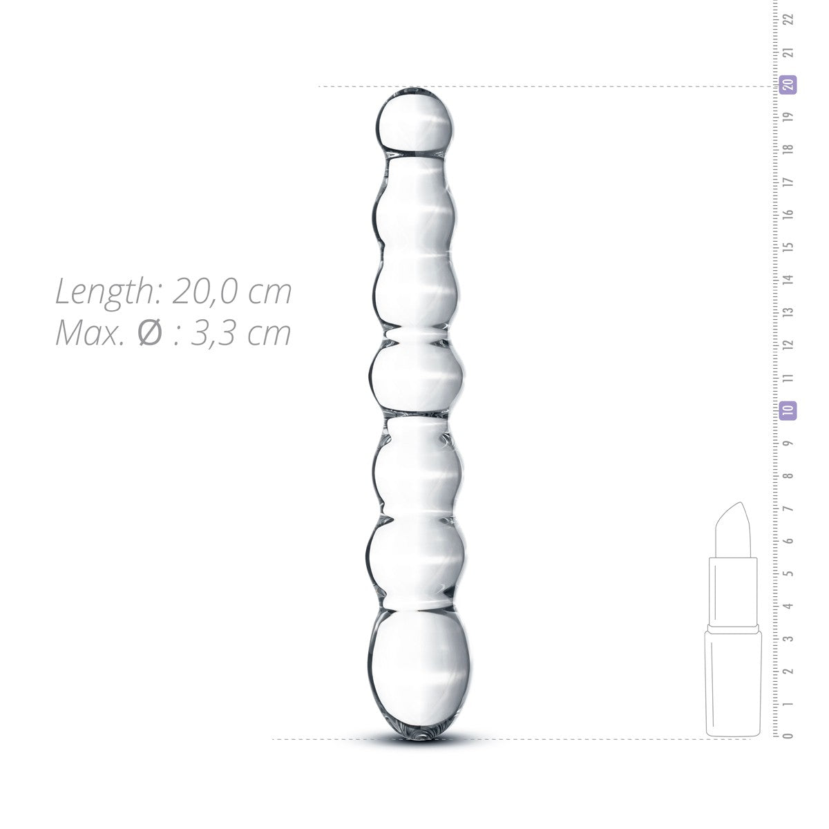 Dildo en Verre n 19 - 20 x 3.2 cm