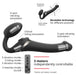 Dildo Multi Orgasm Strap-On-Me L 15.5 x 4.2cm Noir