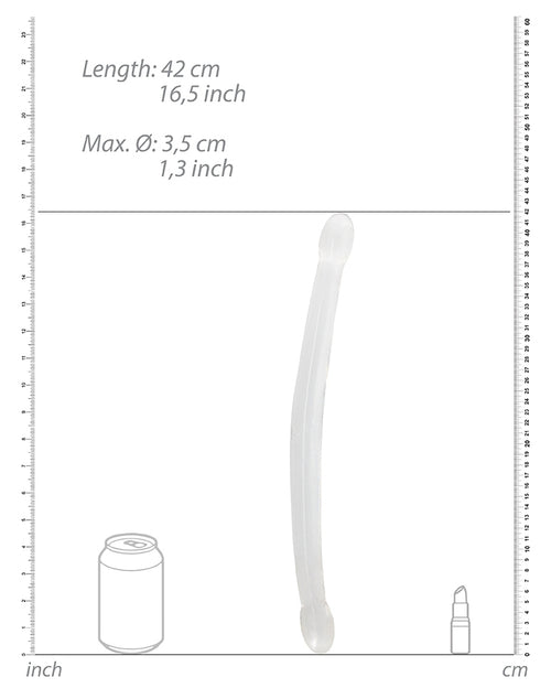 Double Gode Crystal RealRock 42 x 3.5cm Transparent