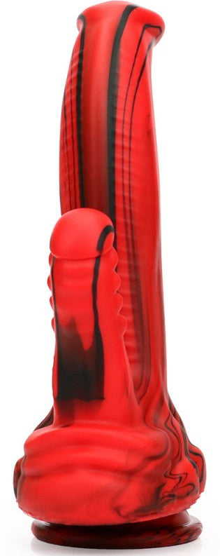 Double Gode Dobhorse 18 x 7cm Rouge et Noir