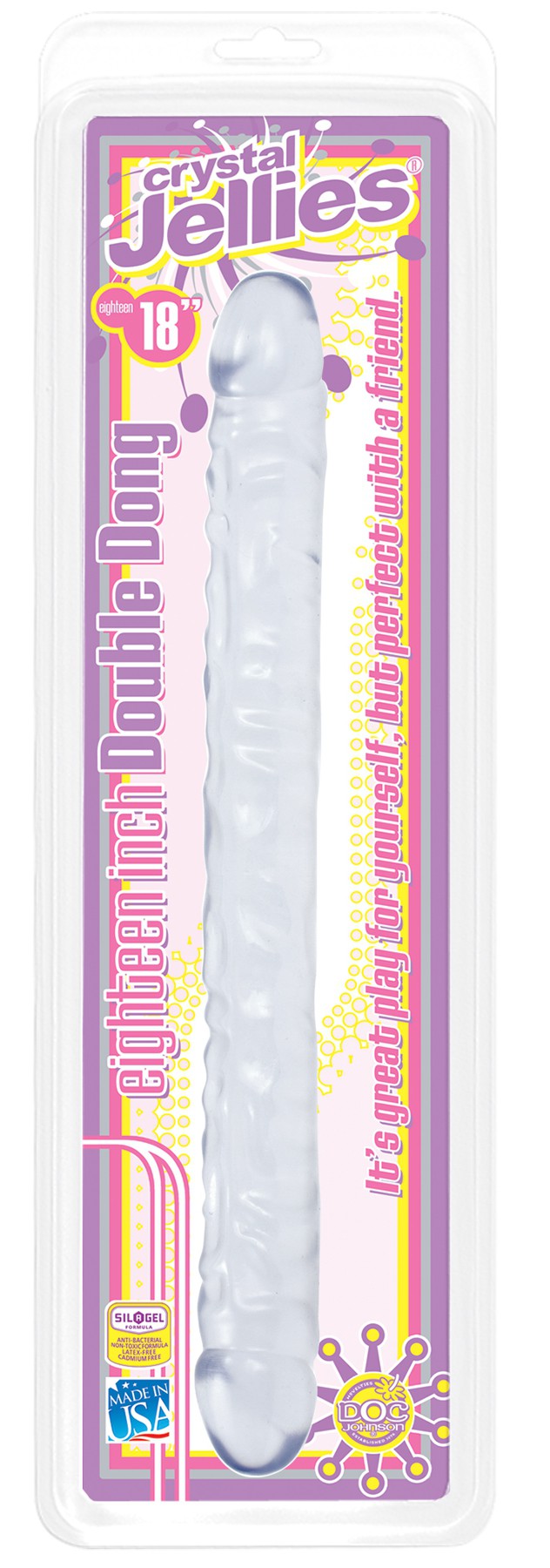 Double gode Jelly Clear 44 x 4.3 cm