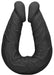 Double gode Realrock 36 x 4.4cm Noir