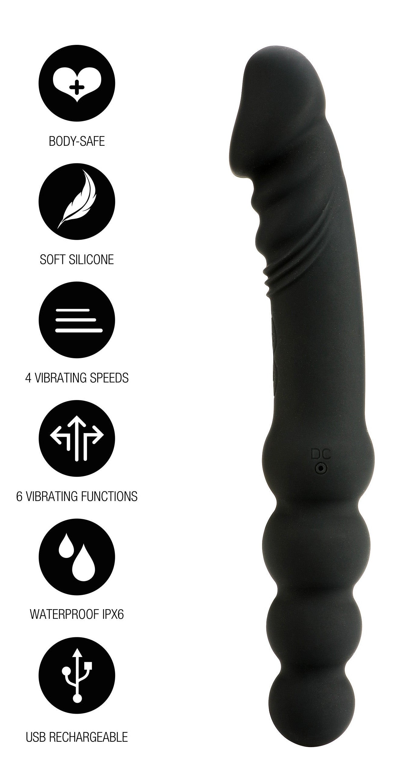 Double Gode Vibrant Dick'n Balls 23 x 4cm