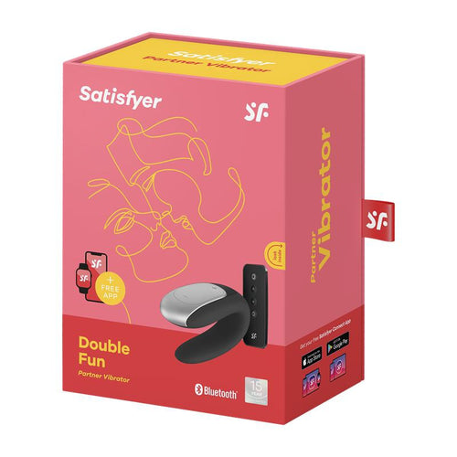 Double stimulateur connecté Double Fun Satisfyer Noir