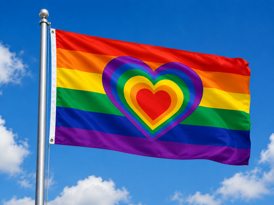 Drapeau Rainbow Heart 90 x 150cm