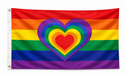 Drapeau Rainbow Heart 90 x 150cm
