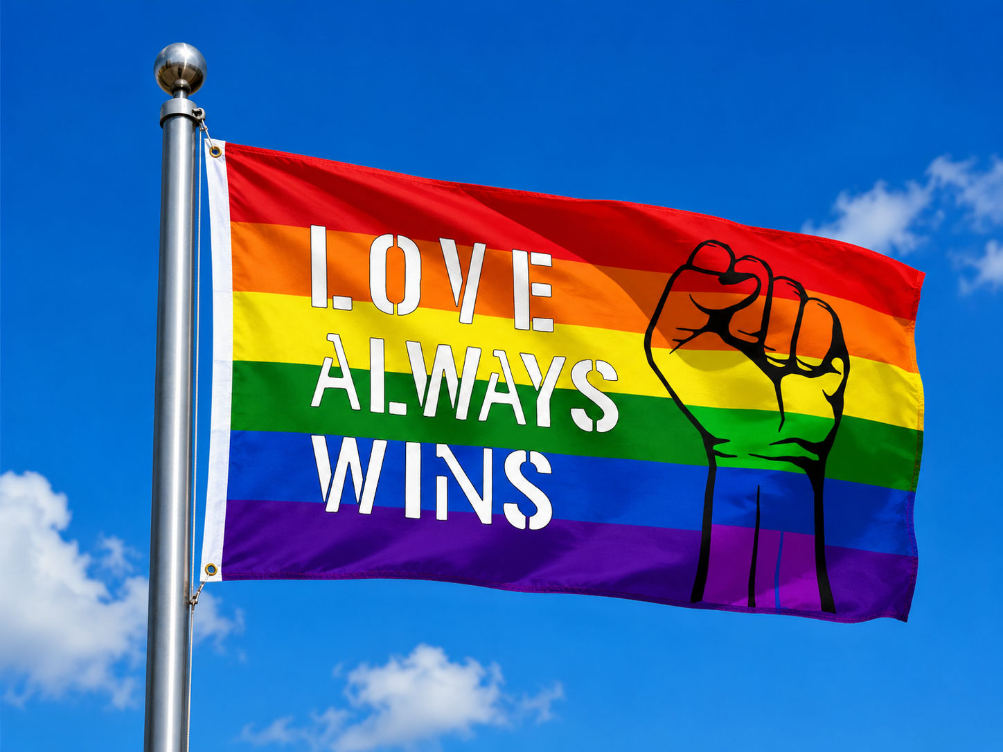 Drapeau Rainbow Love Always Wins 90 x 150cm