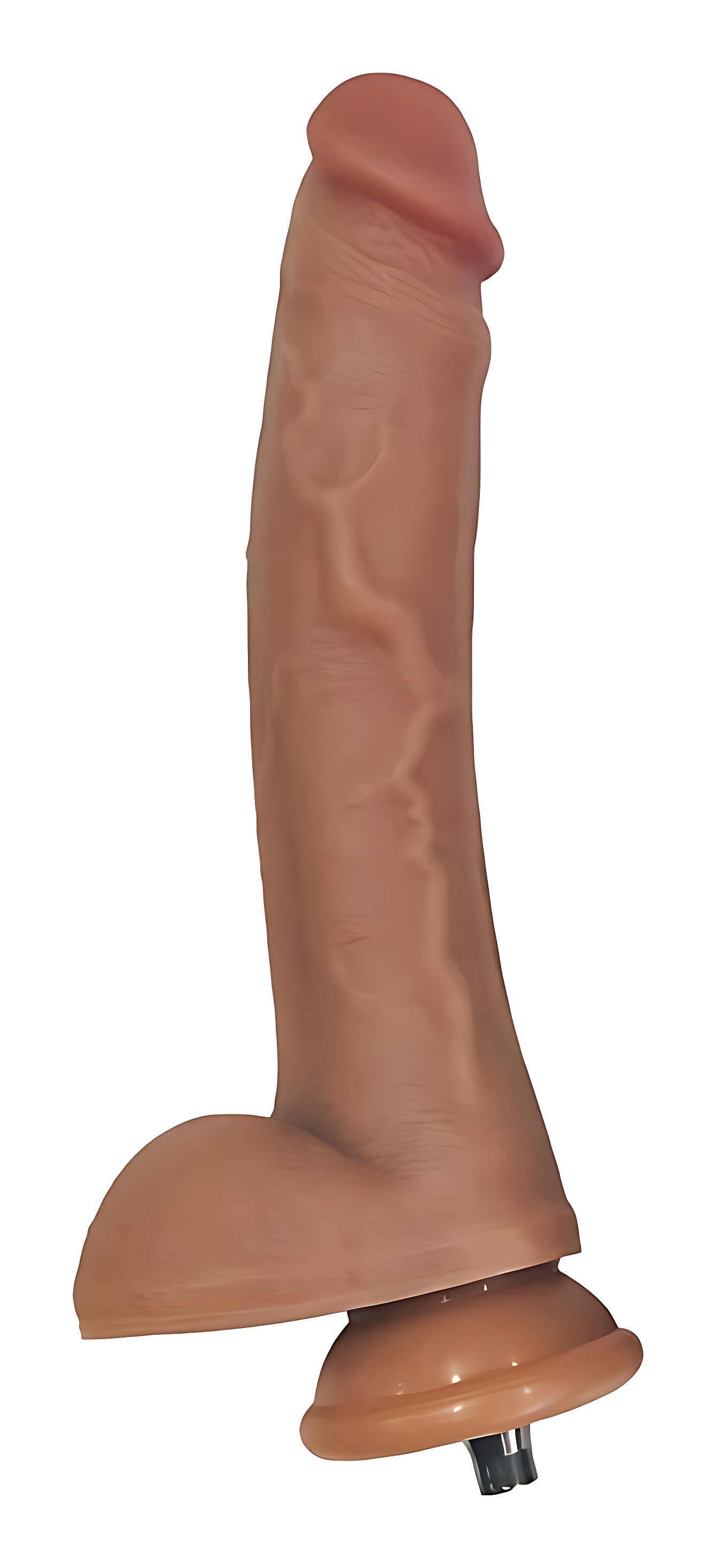 Embout Gode chair foncé Curved Dicker pour fuck machine 18 x 4.3cm