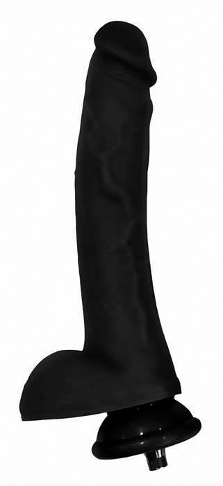 Embout Gode noir Curved Dicker pour fuck machine 18 x 4.3cm