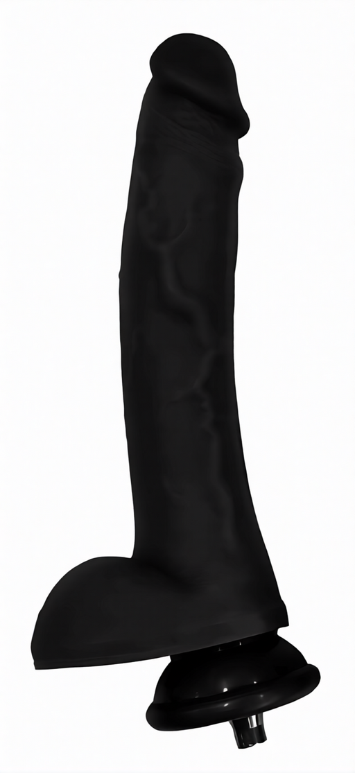 Embout Gode noir Curved Dicker pour fuck machine 18 x 4.3cm