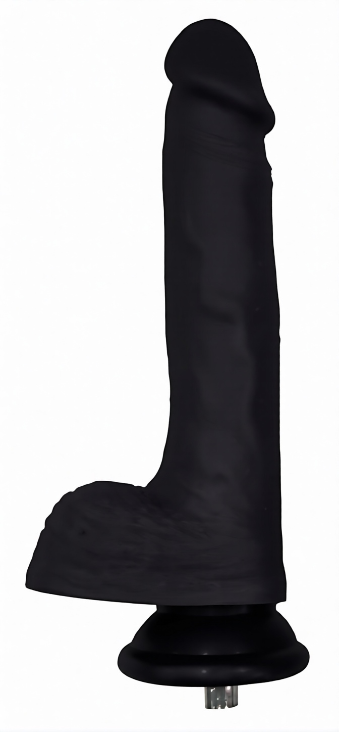 Embout Gode noir Realistic dicker pour Fuck Machine 15 x 3.7cm