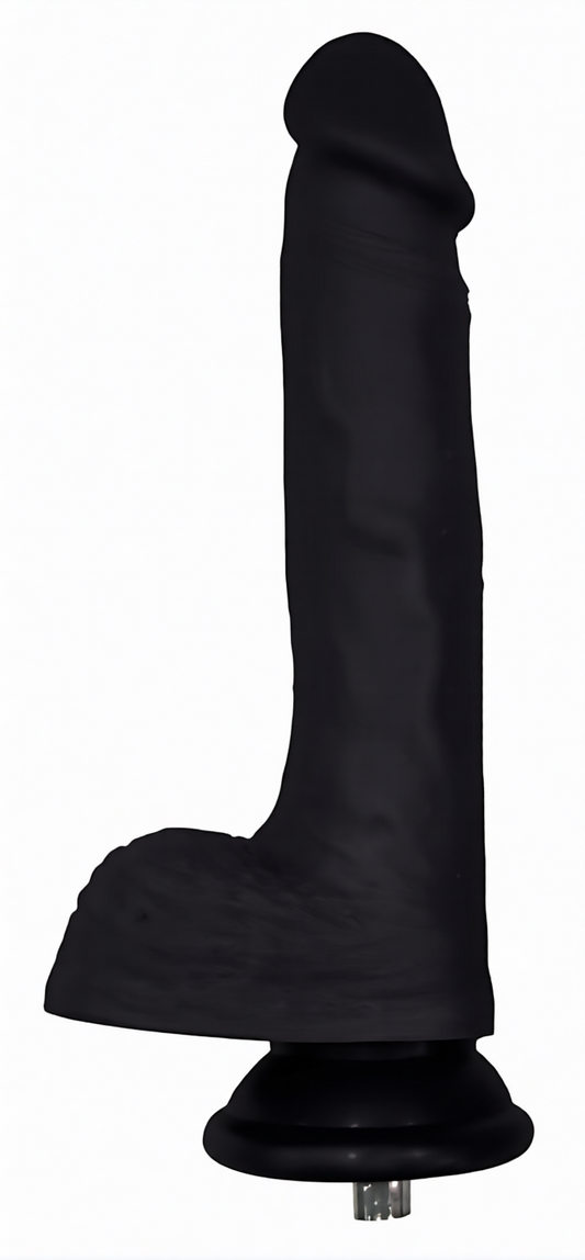 Embout Gode noir Realistic dicker pour Fuck Machine 15 x 3.7cm