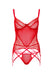 Ensemble avec porte-jarretelles Lace and Mesh Rouge