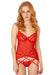 Ensemble avec porte-jarretelles Lace and Mesh Rouge