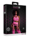 Ensemble Bustier Dos nu et Porte-Jarretelles 2 Pièces Rose Fluo