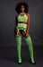 Ensemble Bustier Dos nu et Porte-Jarretelles 2 Pièces Vert Fluo