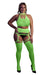 Ensemble Bustier Dos nu et Porte-Jarretelles 2 Pièces Vert Fluo