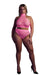 Ensemble Bustier et Culotte Filet Rose Fluo