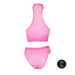 Ensemble Bustier et Culotte Filet Rose Fluo