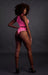 Ensemble Bustier et Culotte Filet Rose Fluo