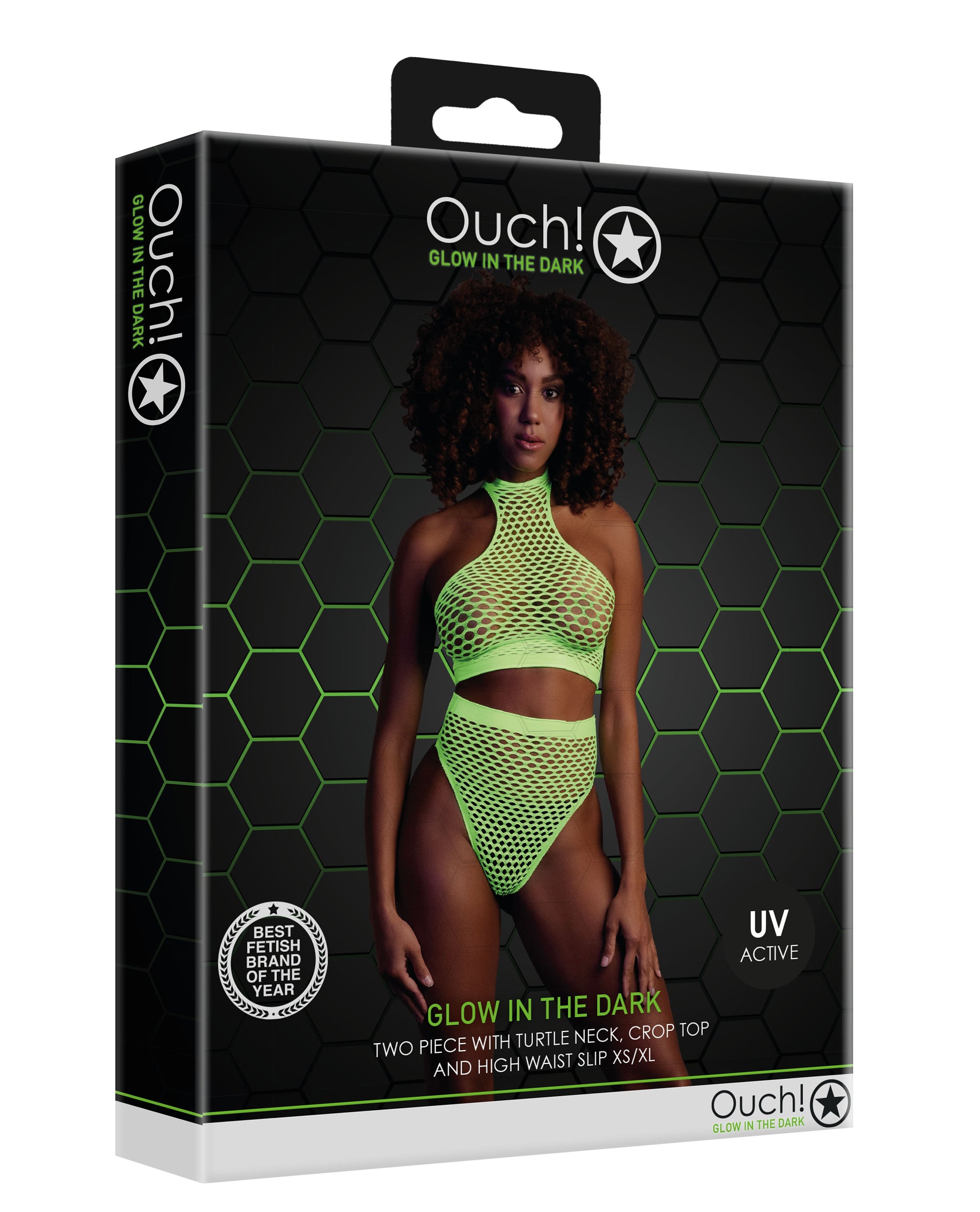 Ensemble Bustier et Culotte Filet Vert Fluo