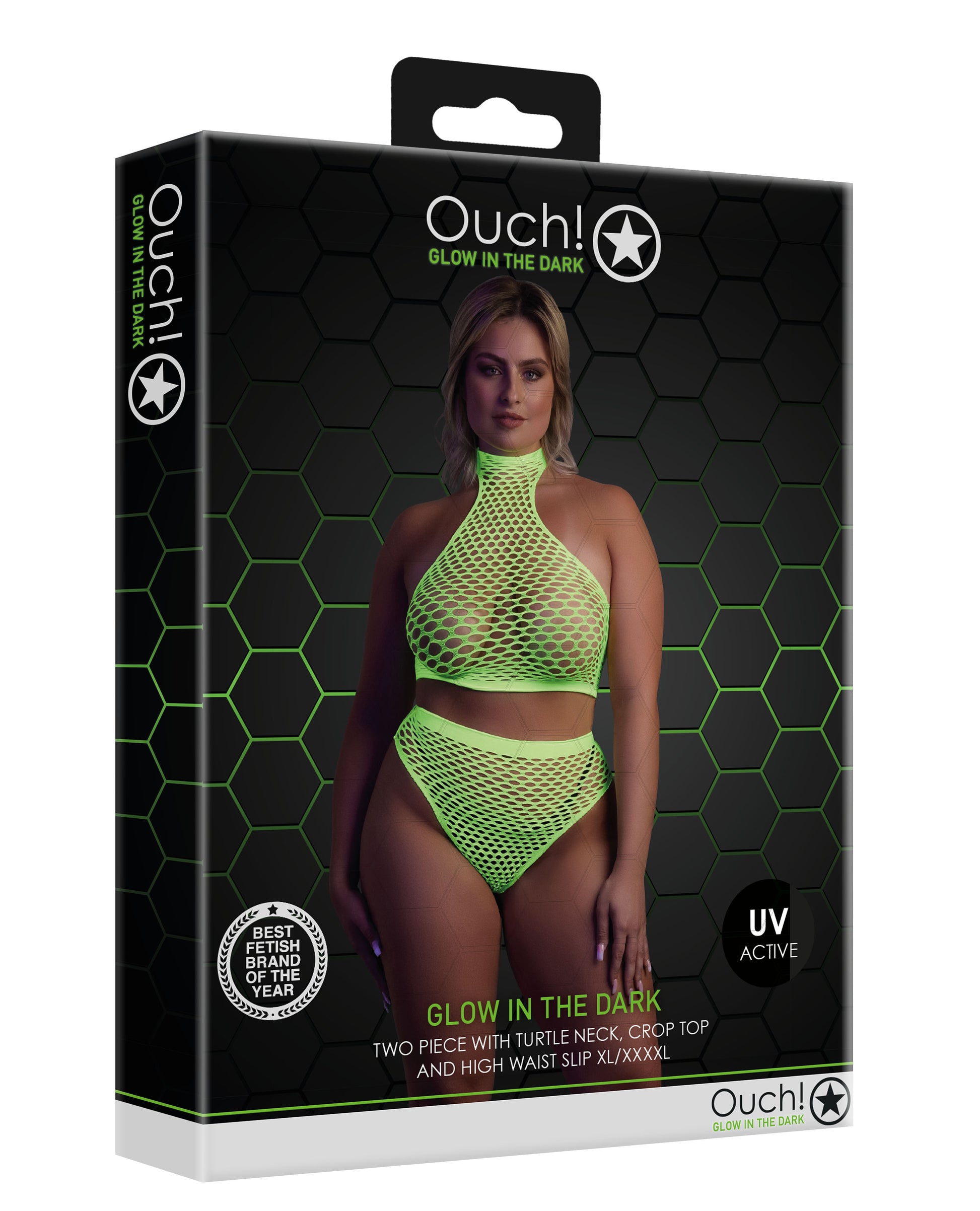 Ensemble Bustier et Culotte Filet Vert Fluo