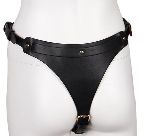 Ensemble Ouvert 2 Pièces Leathcrossed Noir et Rouge