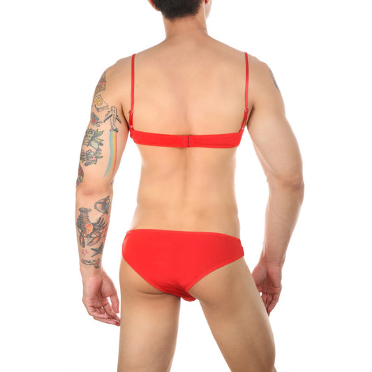 Ensemble Slip et Bra Tarmina Rouge
